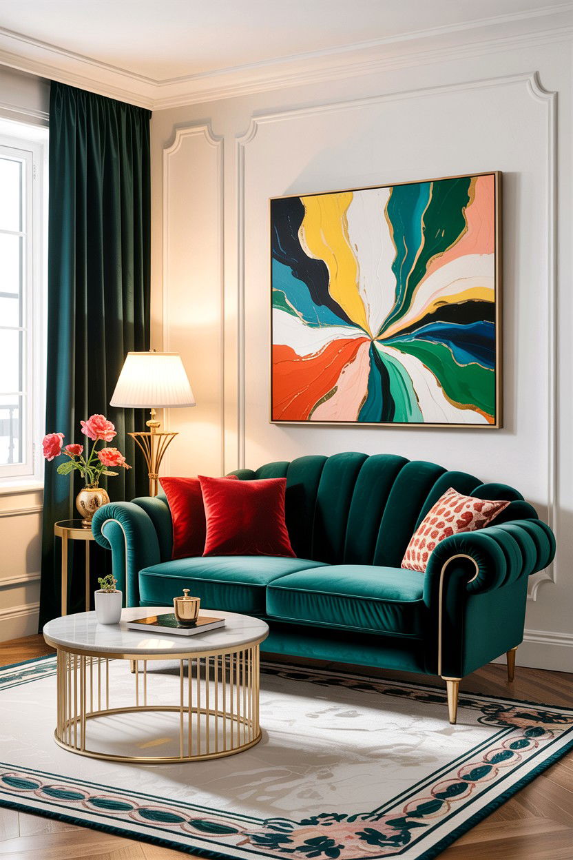 Bedroom velvet sofa - 30 bedroom with lounge ideas