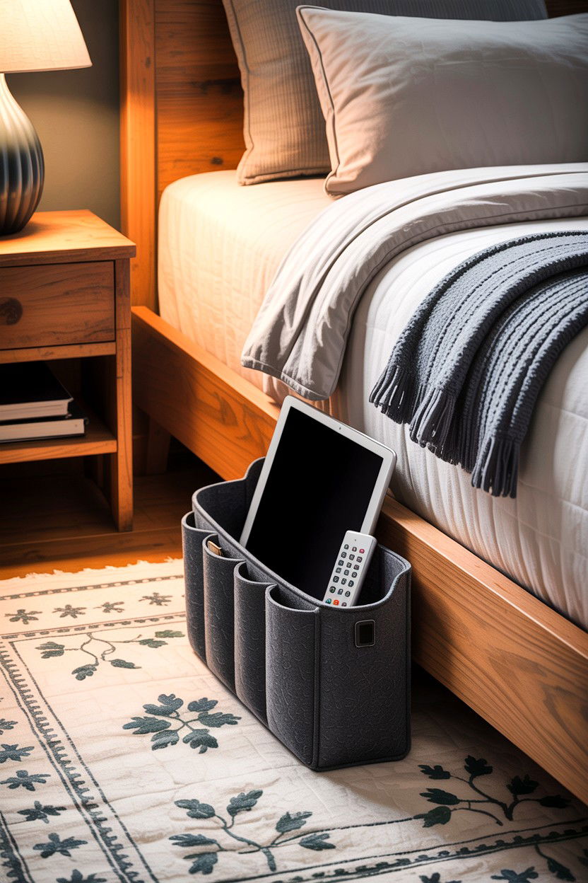 Bedside Caddy - 30 bedroom secret storage ideas