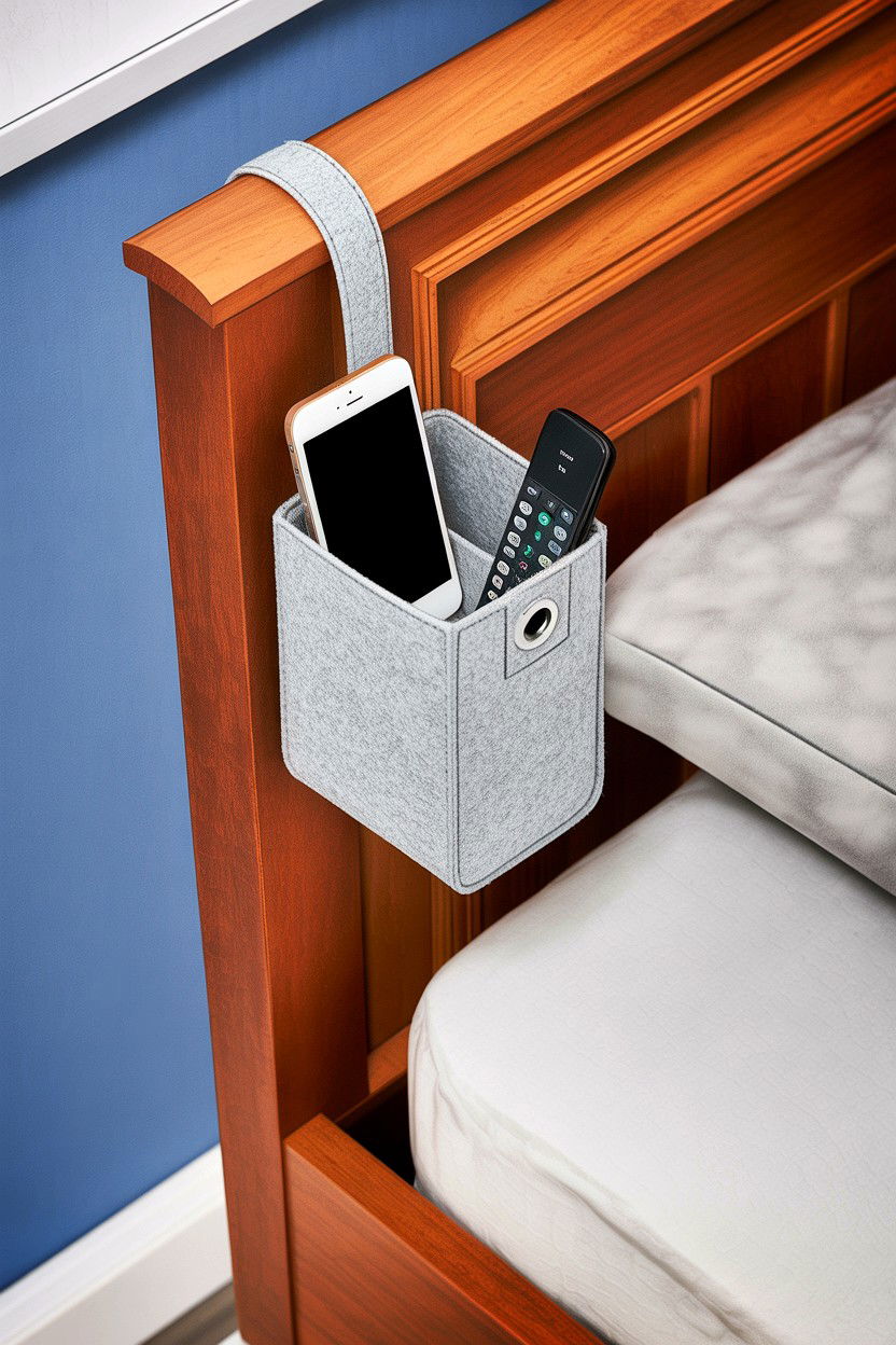 Bedside Caddy With Cable Hole - 30 bedroom phone chargers