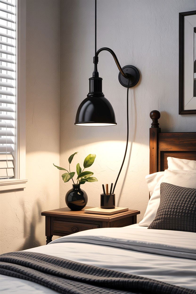 Bedside Pendant Light - 30 cheap bedroom ideas