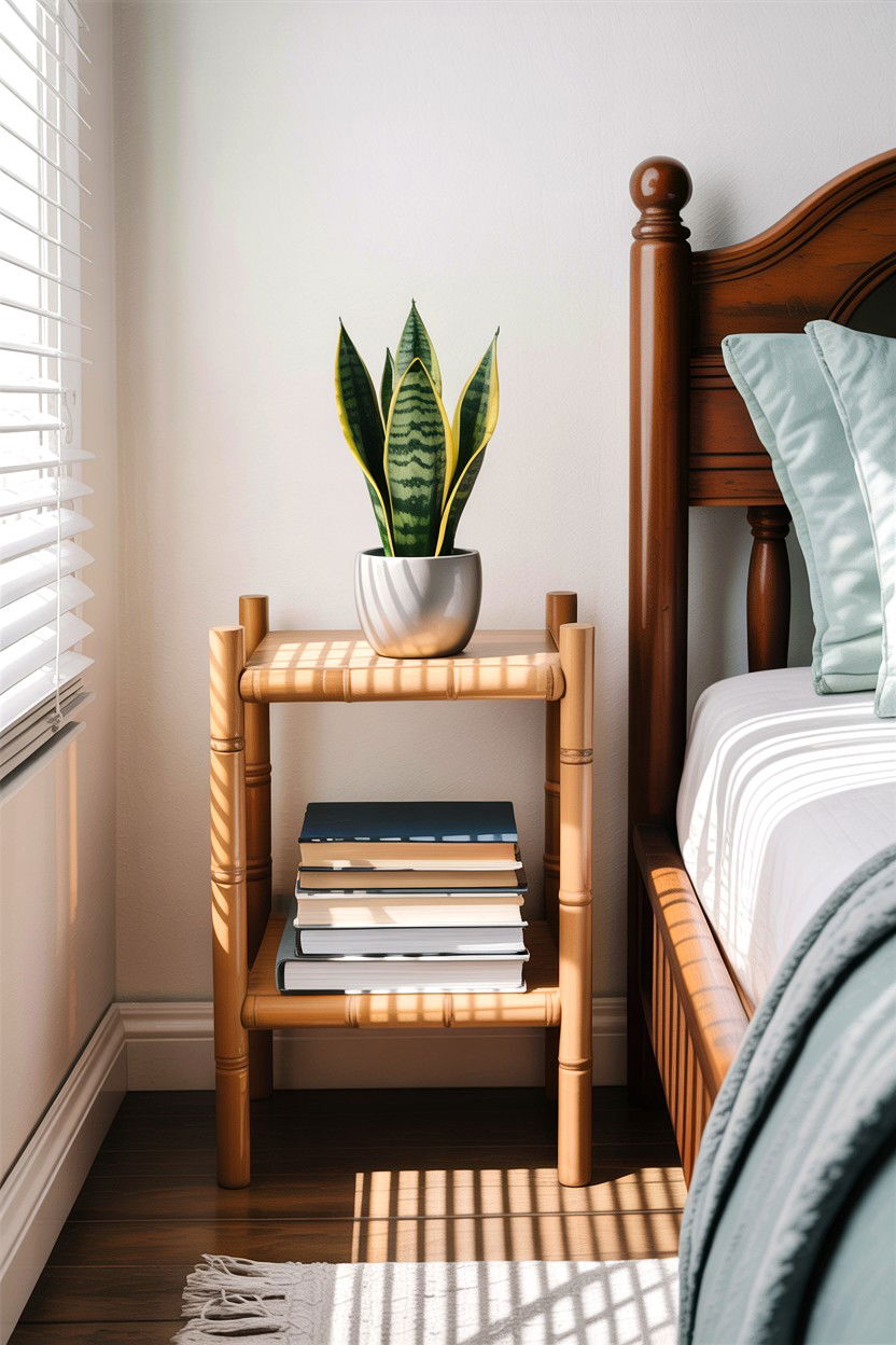 Bedside Table Plant Shelf - 30 bedroom plant shelves