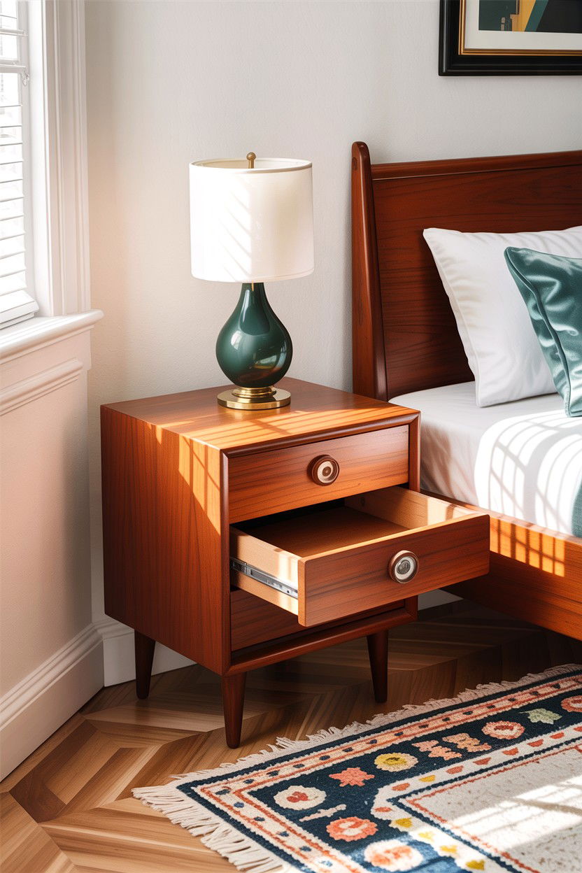 Bedside Table With Secret Drawer - 30 bedroom concealed storage ideas