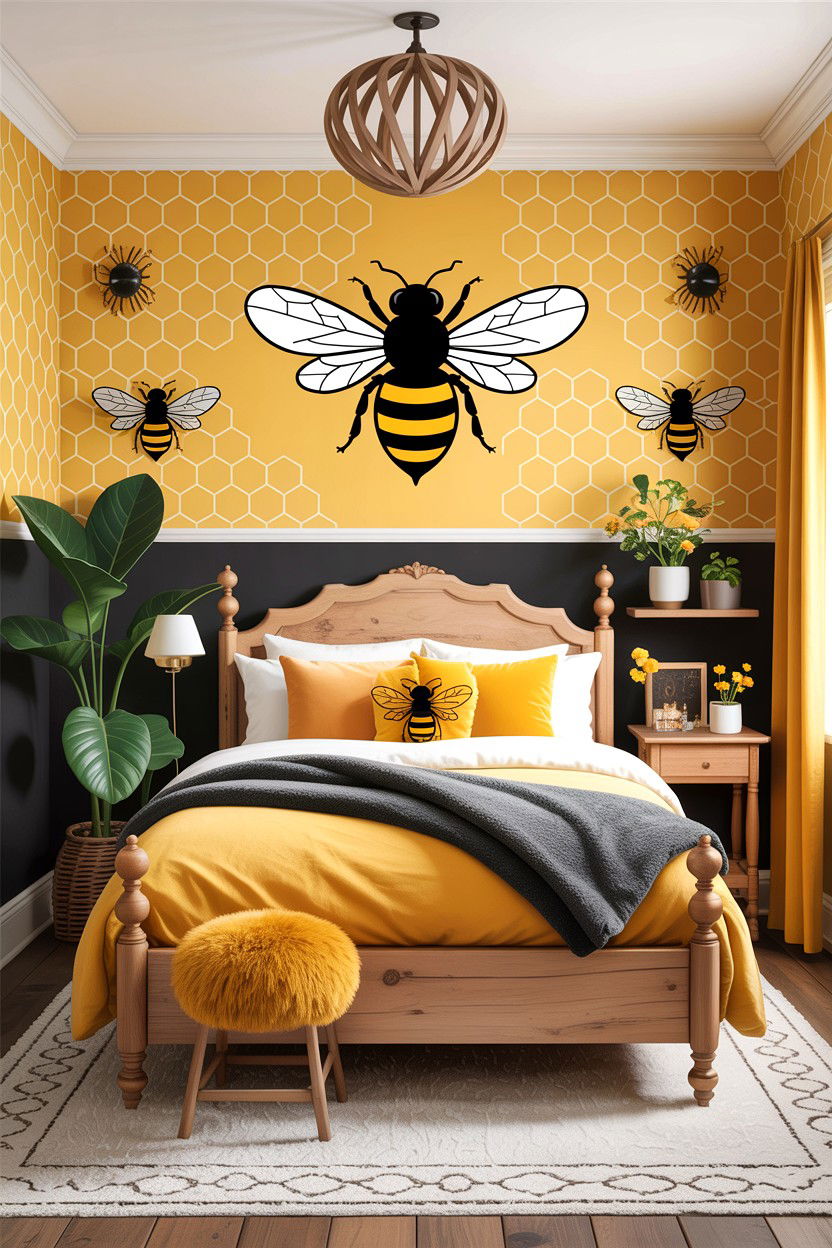 Bee Decor - 30 animal themed bedroom ideas