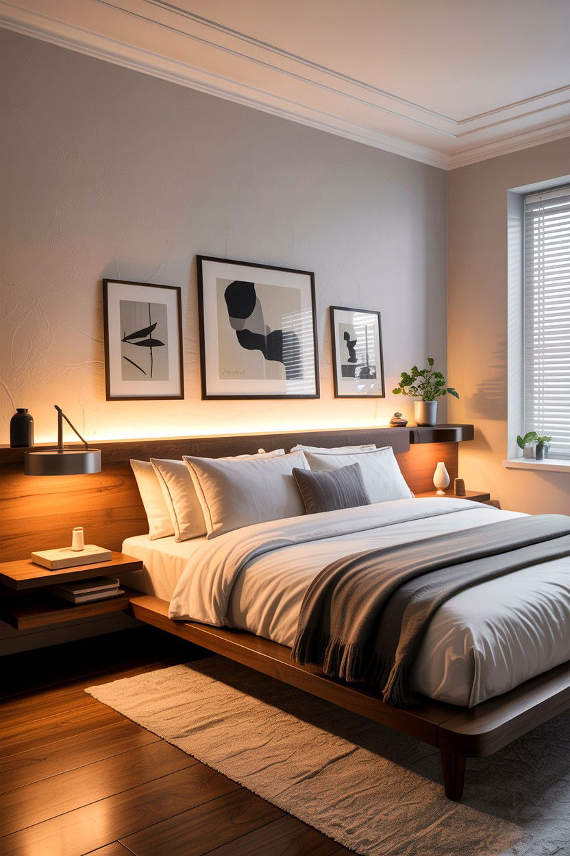 Behind Bed Ledge - 30 bedroom book displays