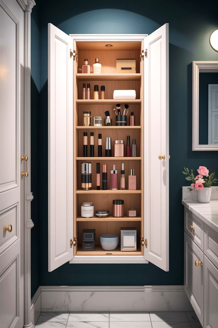 Behind Door Cabinet - 30 bathroom built-in storage ideas