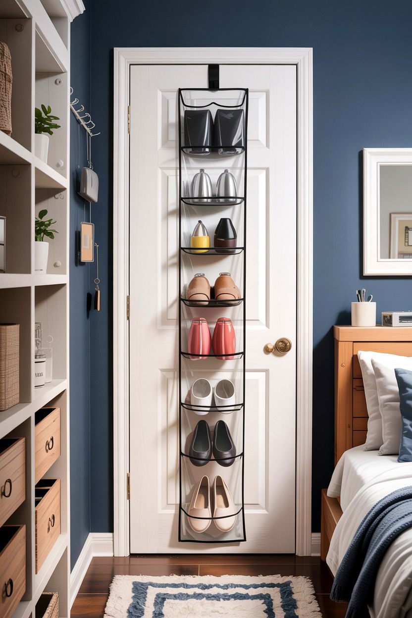 Behind The Door Organizer - 30 bedroom space saving ideas