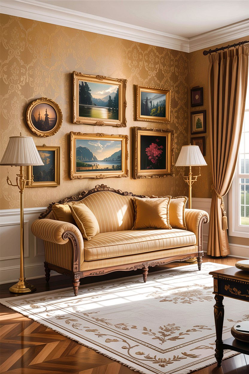 Beige And Gold Traditional Living Room - 30 traditional beige living room ideas