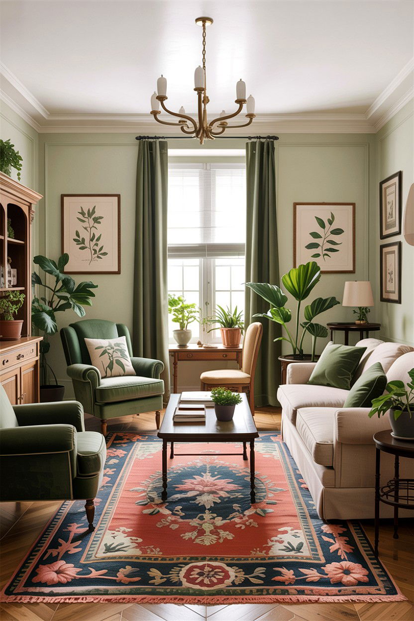 Beige And Green Traditional Living Room - 30 traditional beige living room ideas