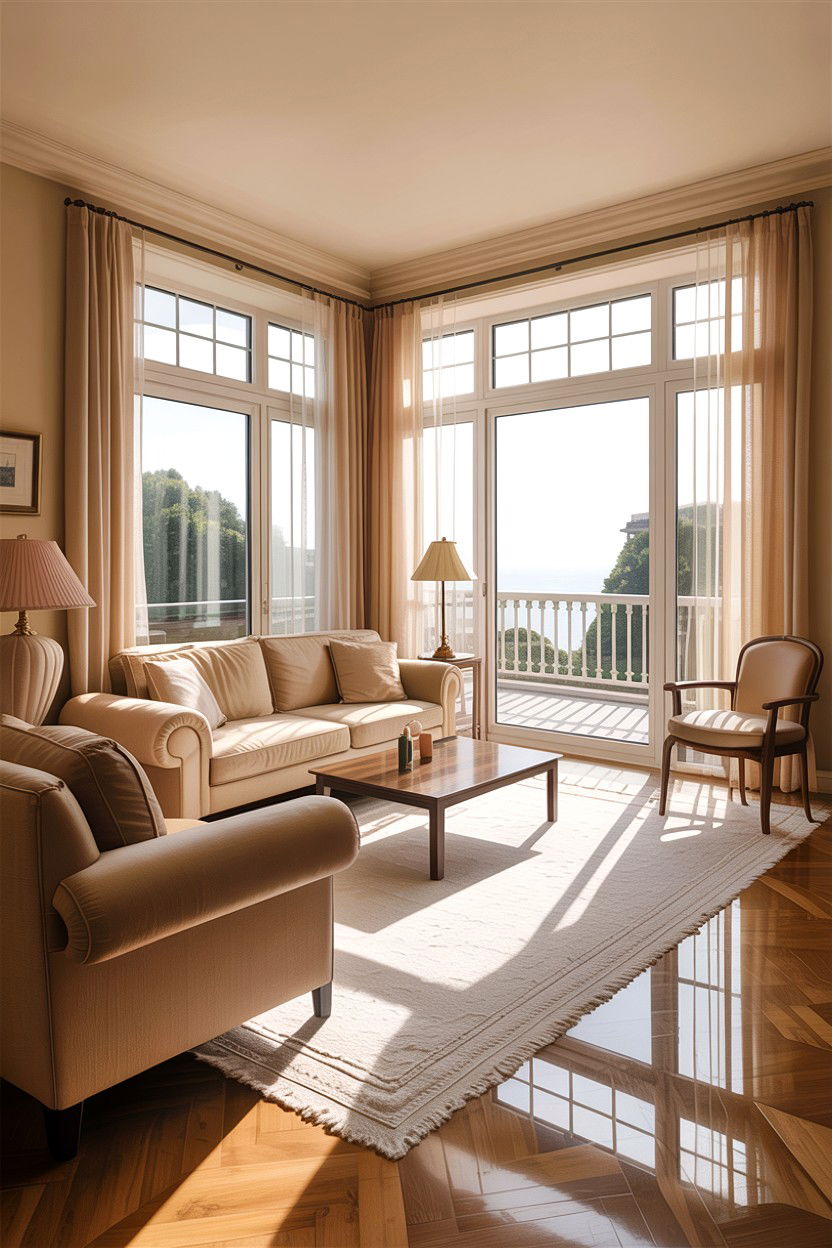 Beige Living Room With Large Windows - 30 all beige living room ideas