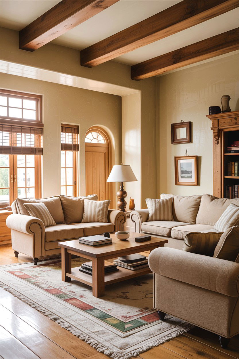 Beige Living Room With Wood Accents - 30 all beige living room ideas