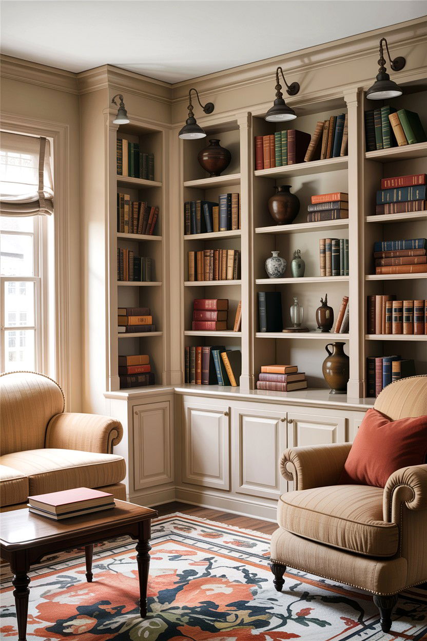 Beige Traditional Living Room With Built Ins - 30 traditional beige living room ideas