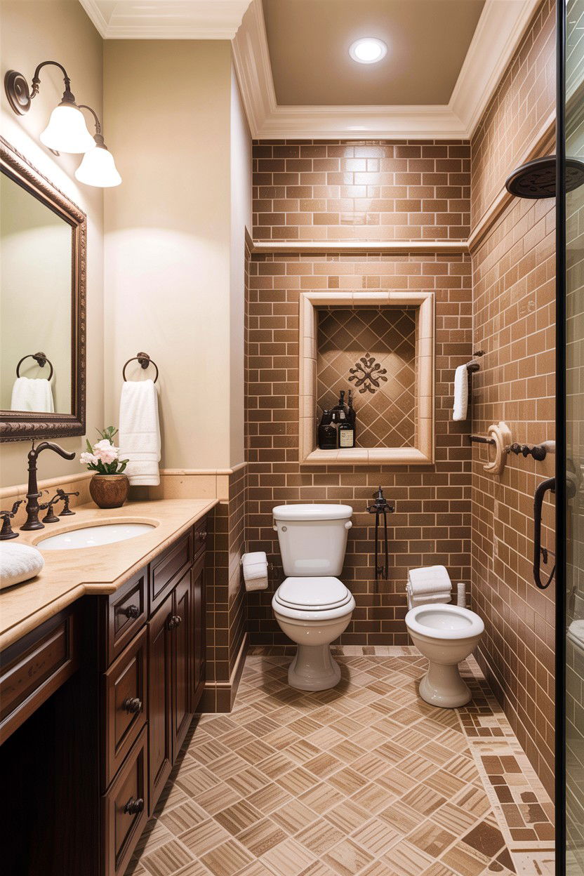 Beige basketweave tile - 30 basketweave pattern bathroom ideas