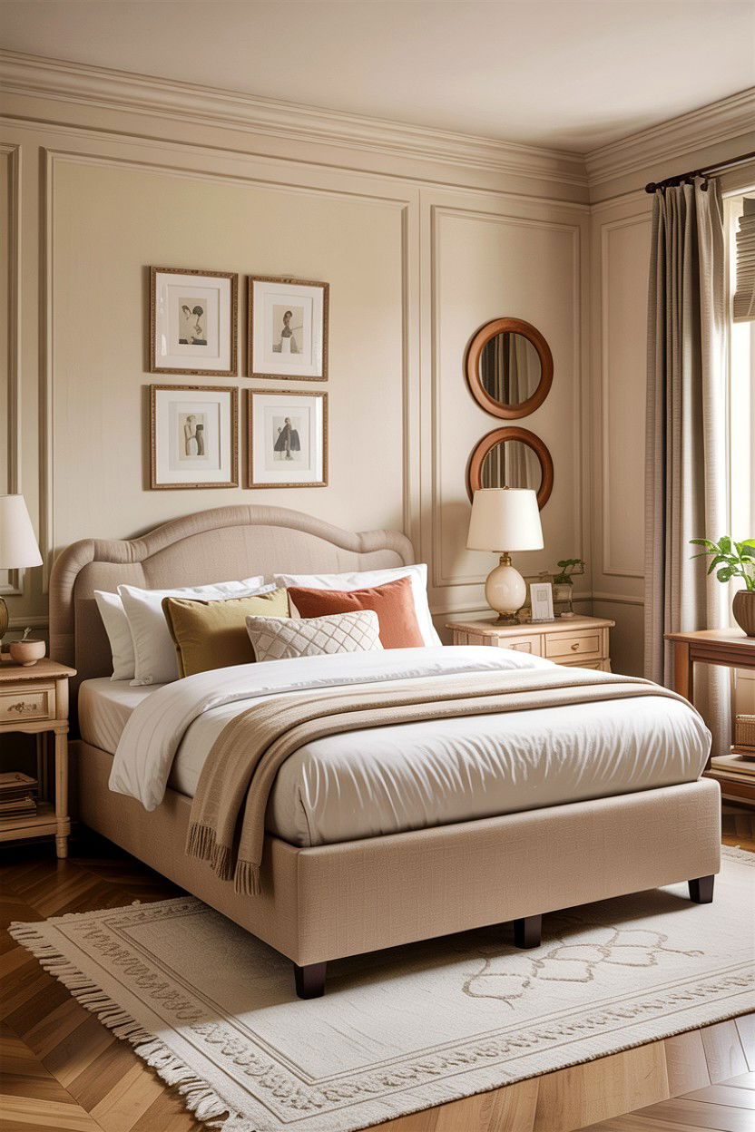 Beige fabric storage bed - 30 bedroom ottoman bed ideas