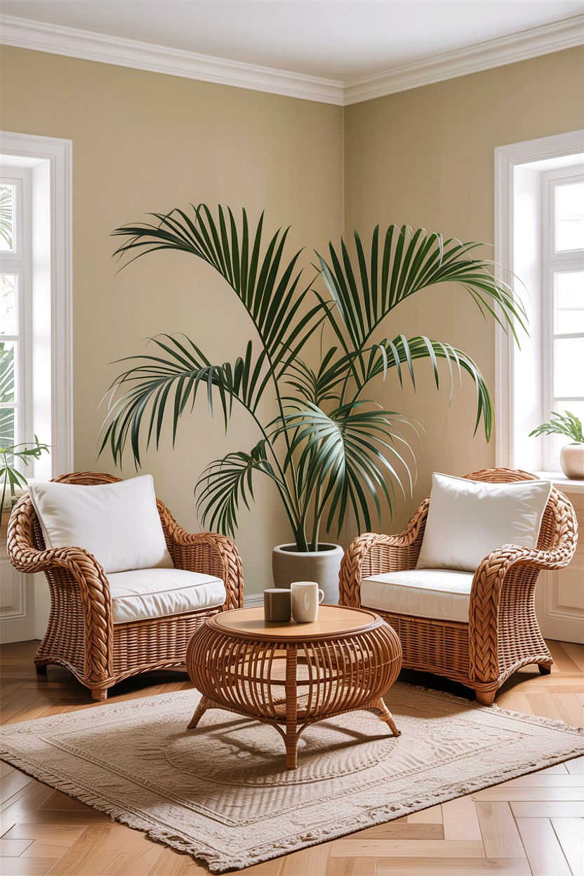 Beige living room wicker furniture - 30 rustic beige living room ideas