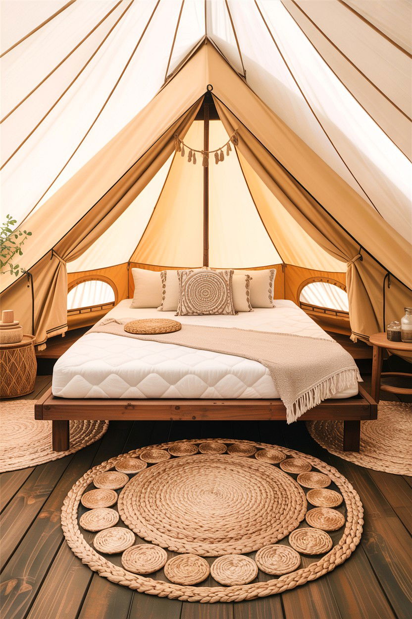 Bell Tent Glamping - 30 camping bedroom ideas