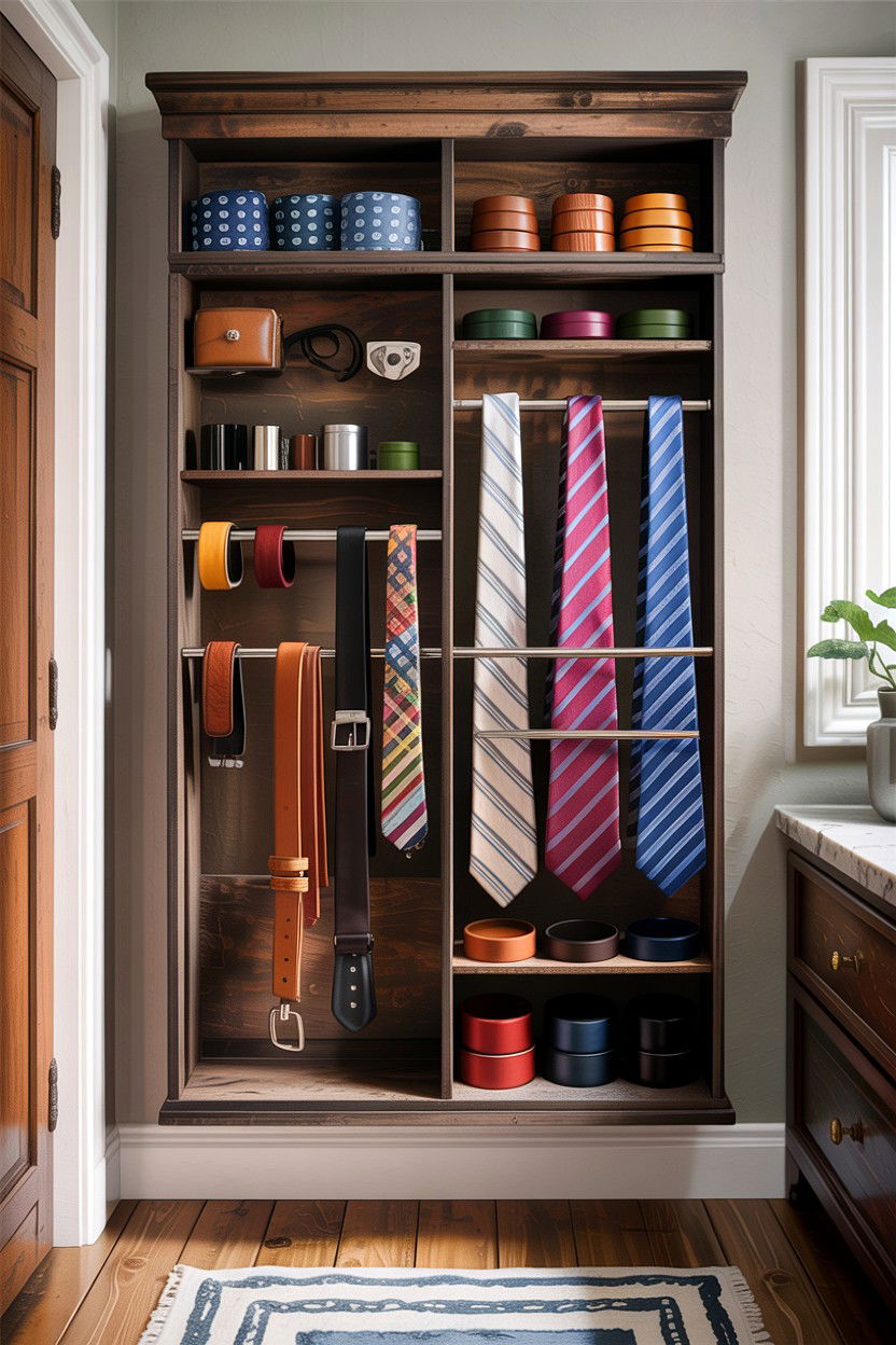 Belt And Tie Rack Combo - 30 bedroom tie storage ideas