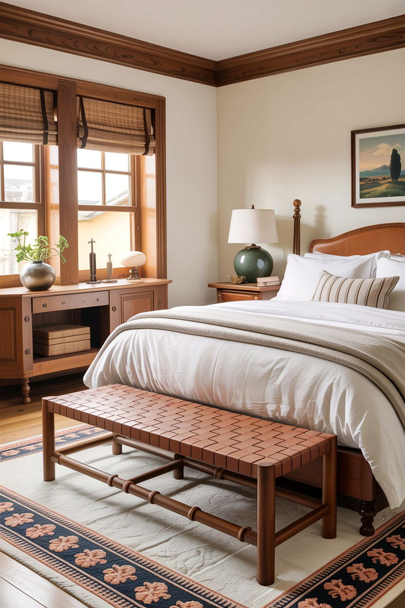 Bench At Foot Of Bed - 30 California casual bedroom ideas