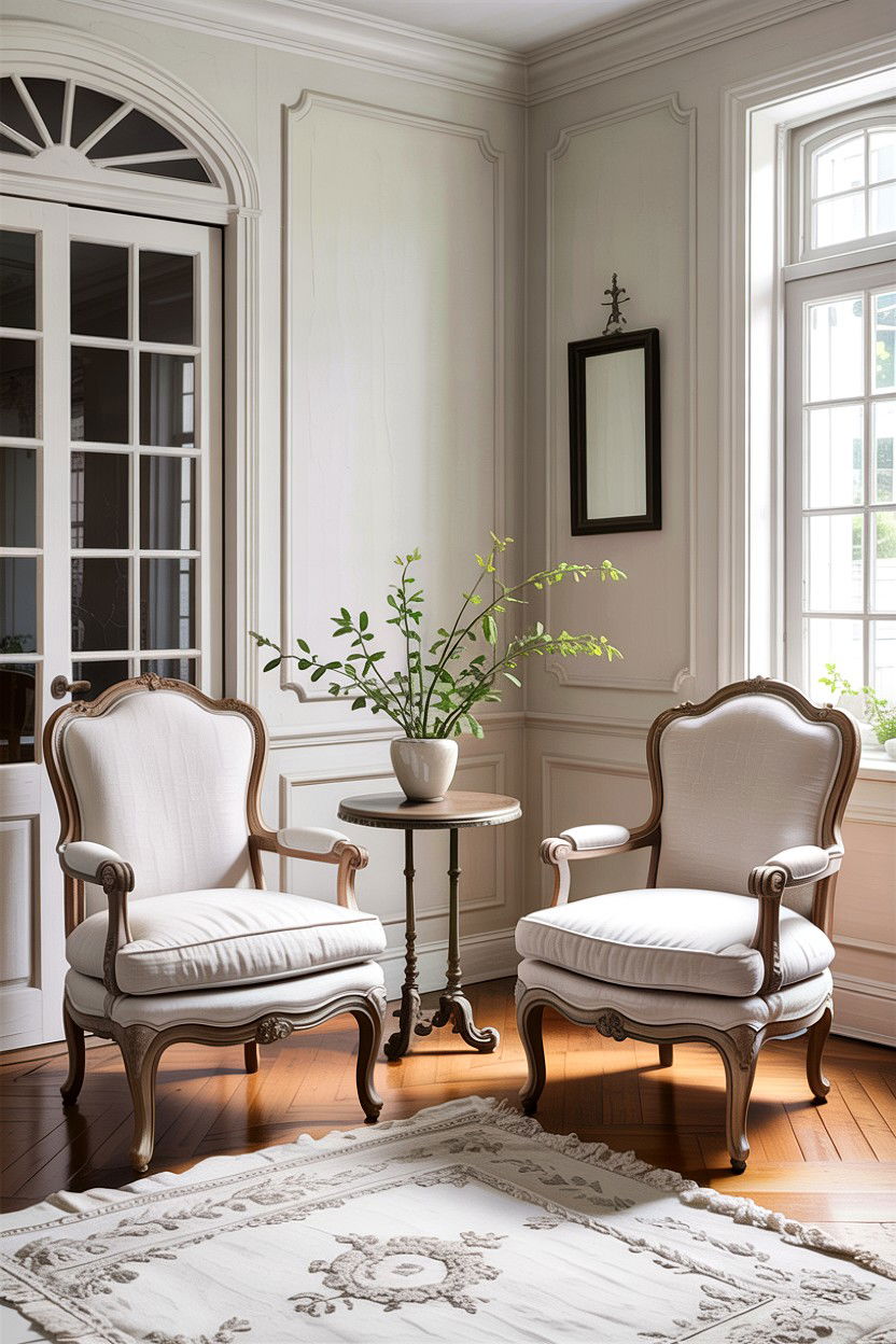 Bergere Chair Style - 30 French shabby chic living room ideas