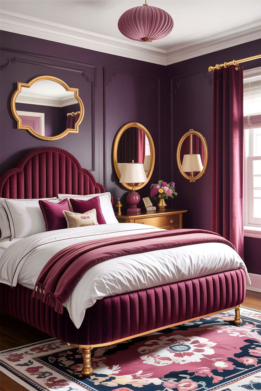 Berry And Brass Bedroom - 30 berry bedroom ideas