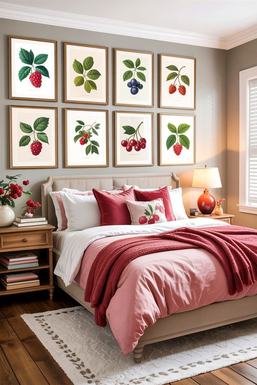Berry Art Gallery - 30 berry bedroom ideas