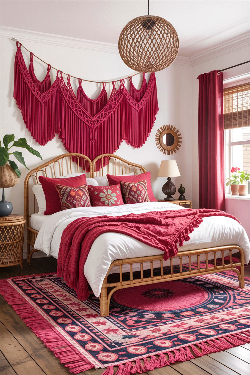 Berry Boho Bedroom - 30 berry bedroom ideas