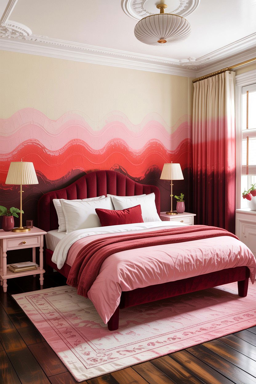 Berry Ombre Bedroom - 30 berry bedroom ideas