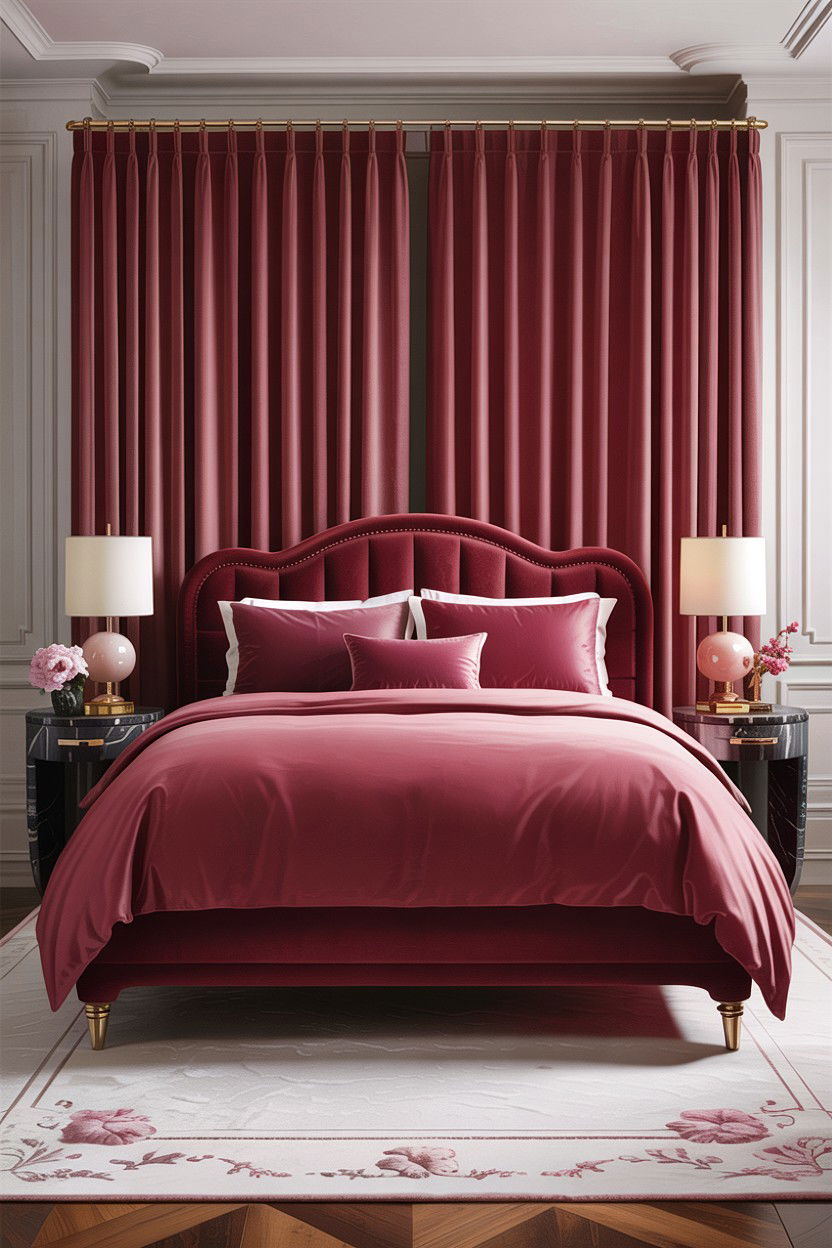 Berry Silk Bedroom - 30 berry bedroom ideas
