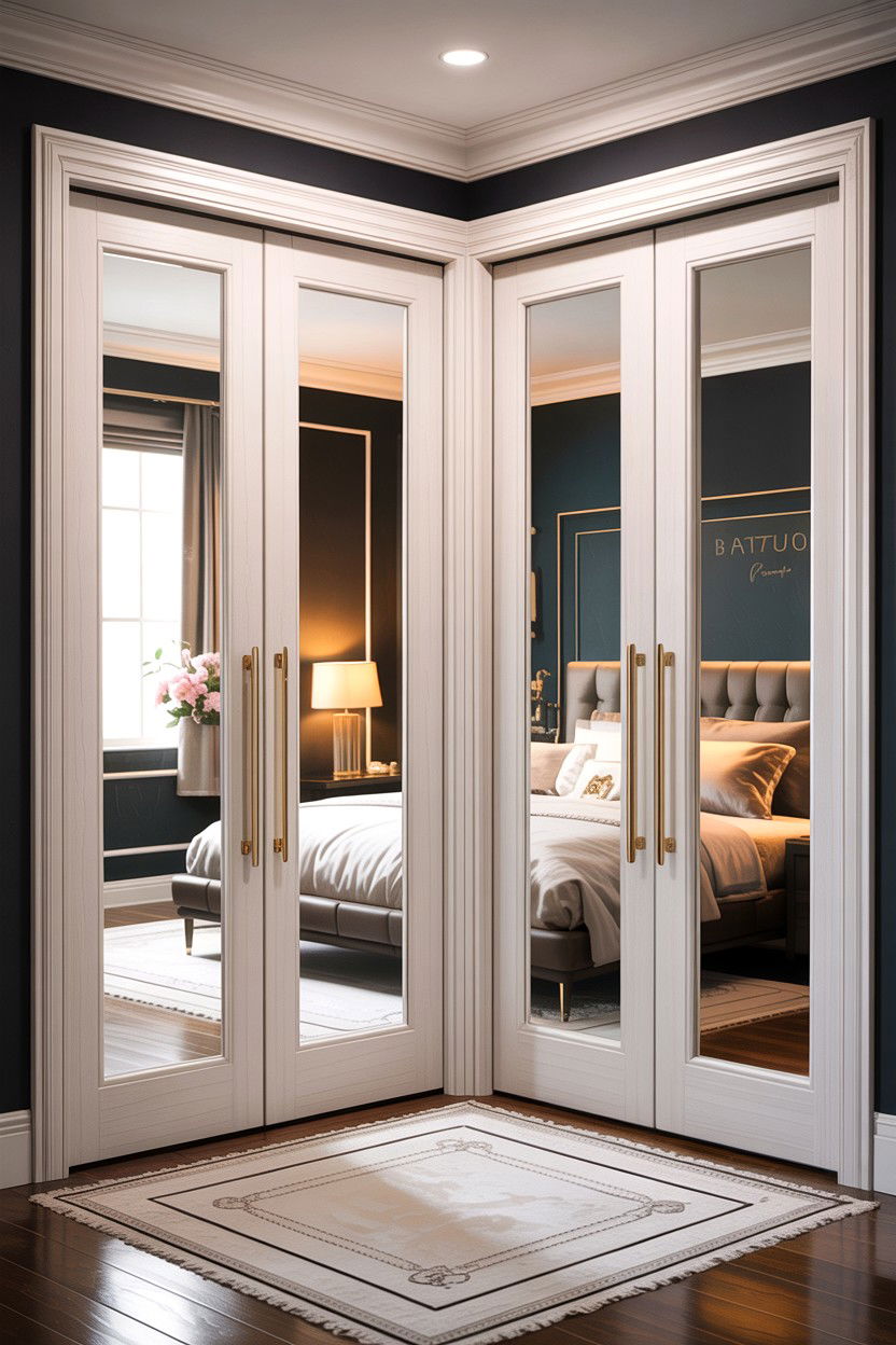 Bifold doors with brass hardware - 30 bedroom bifold doors