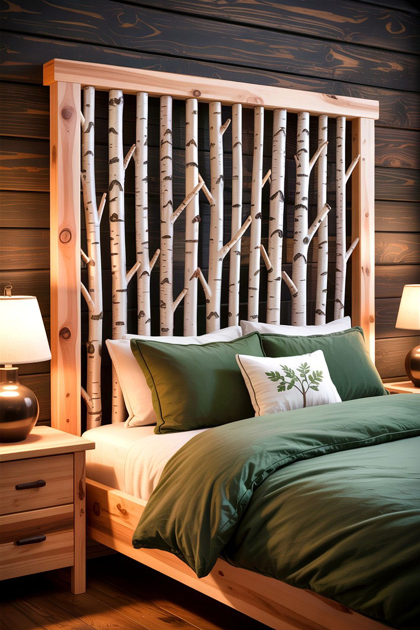 Birch Branch Headboard - 30 bedroom DIY headboard ideas