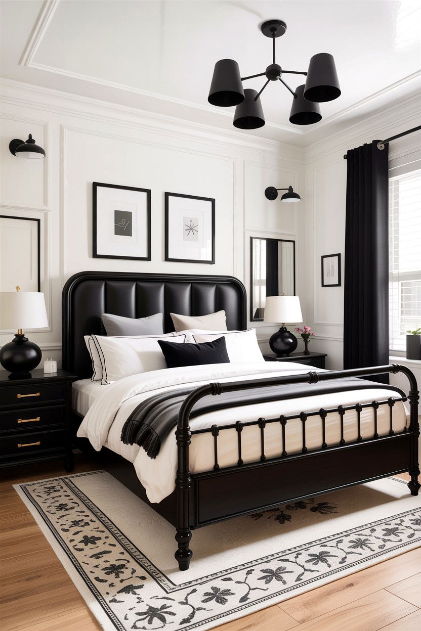 Black Accent Bedroom - 30 Scandinavian minimalist bedroom ideas
