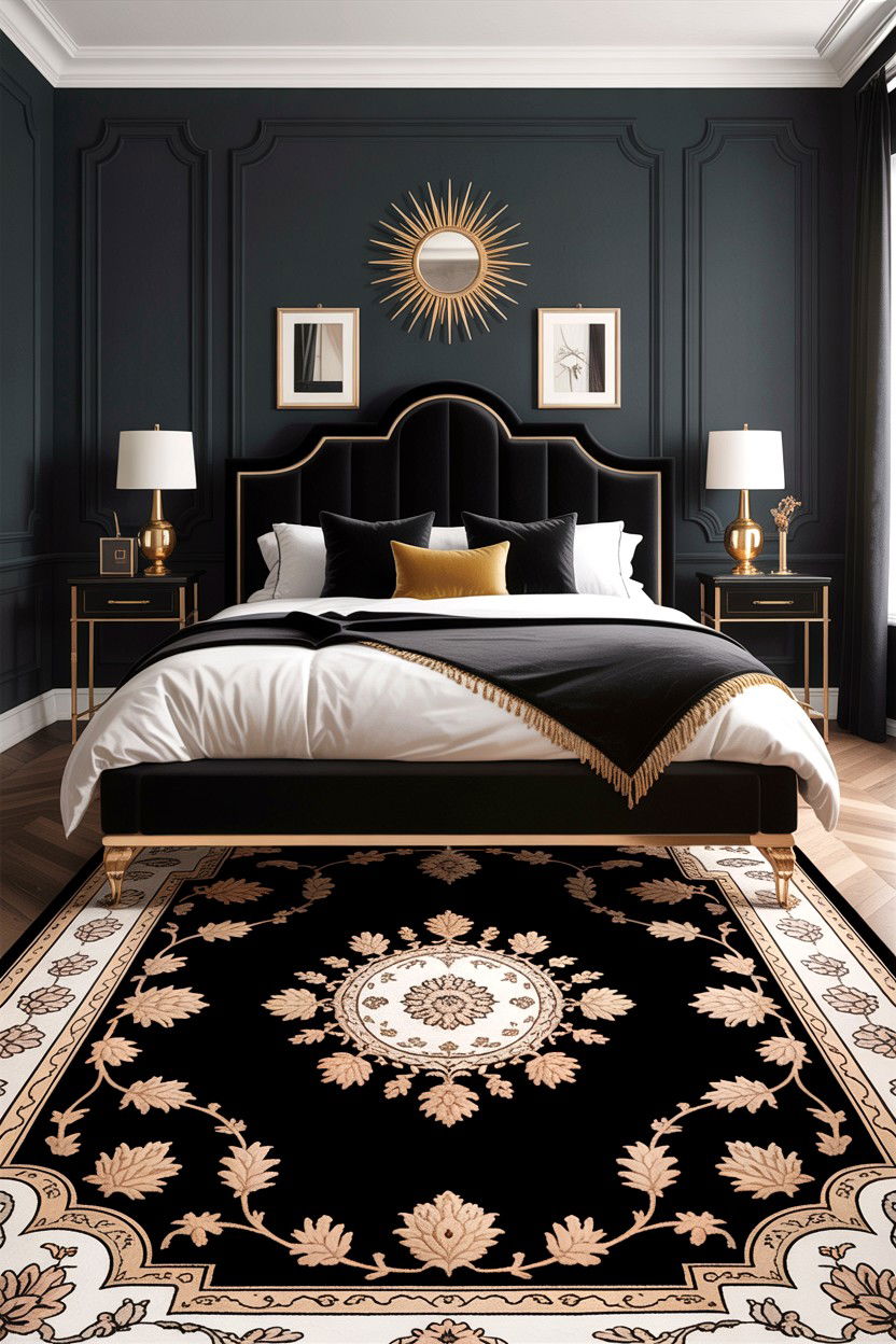 Black And Gold Rug - 30 bedroom oriental rugs