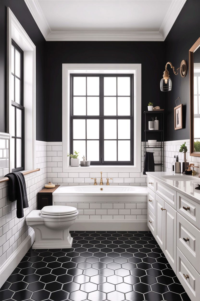 Black And White Bathroom - 30 spacious bathroom ideas