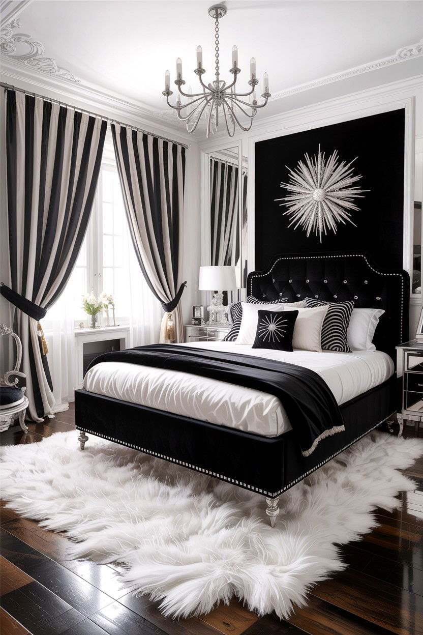 Black And White Glamour Bedroom - 30 Hollywood bedroom ideas