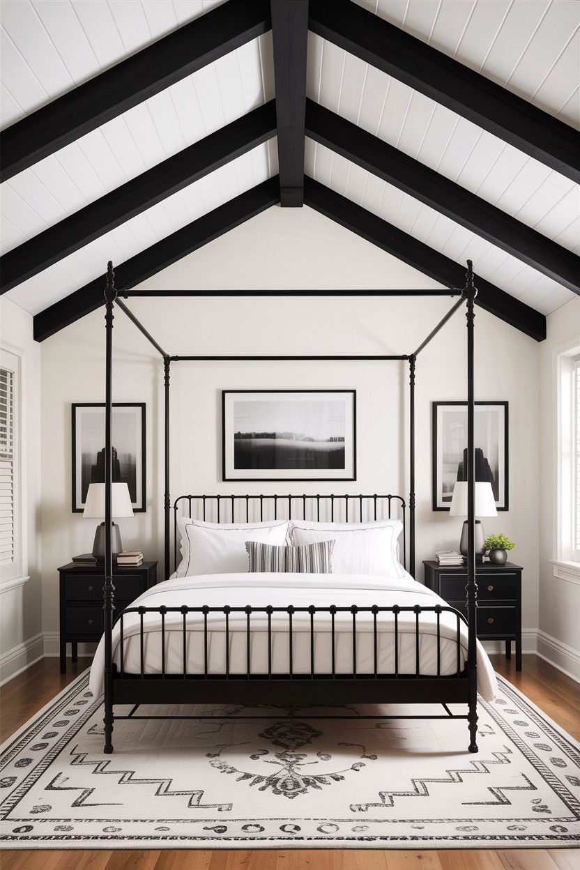 Black And White Vaulted Ceiling - 30 bedroom vaulted ceiling ideas