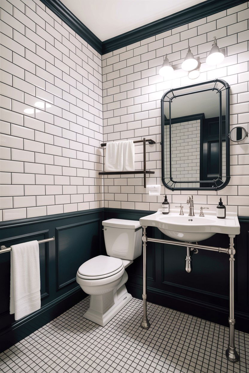 Black Bathroom Baseboard - 30 bathroom baseboard ideas