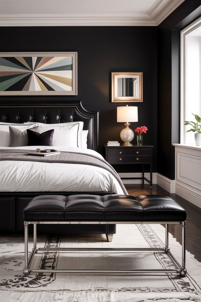 Black Bedroom Bench - 30 bedroom upholstered benches