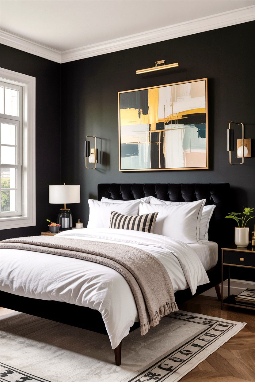 Black Bedroom Wall - 30 dramatic bedroom ideas