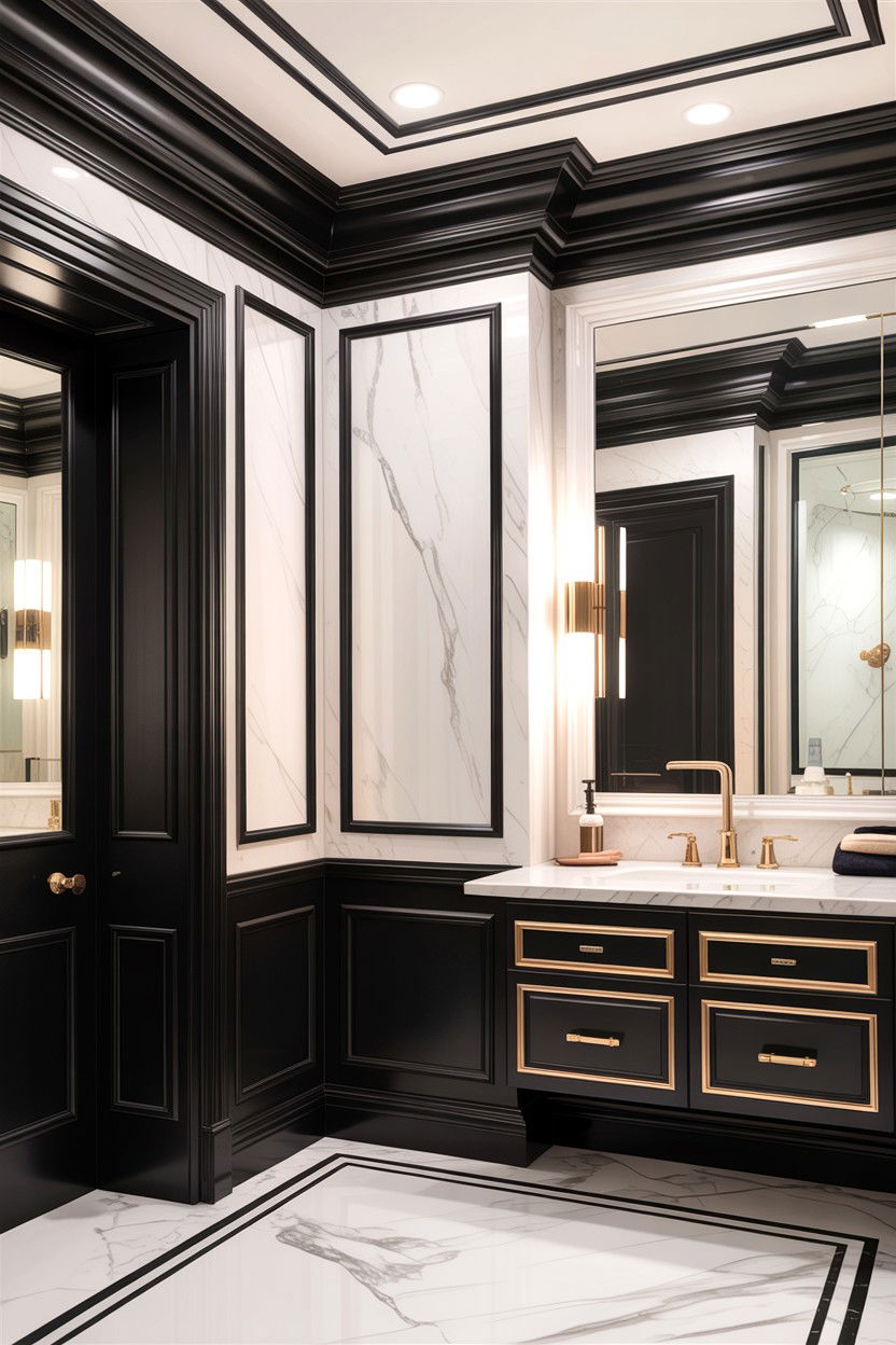 Black Crown Molding Bathroom - 30 bathroom crown molding ideas