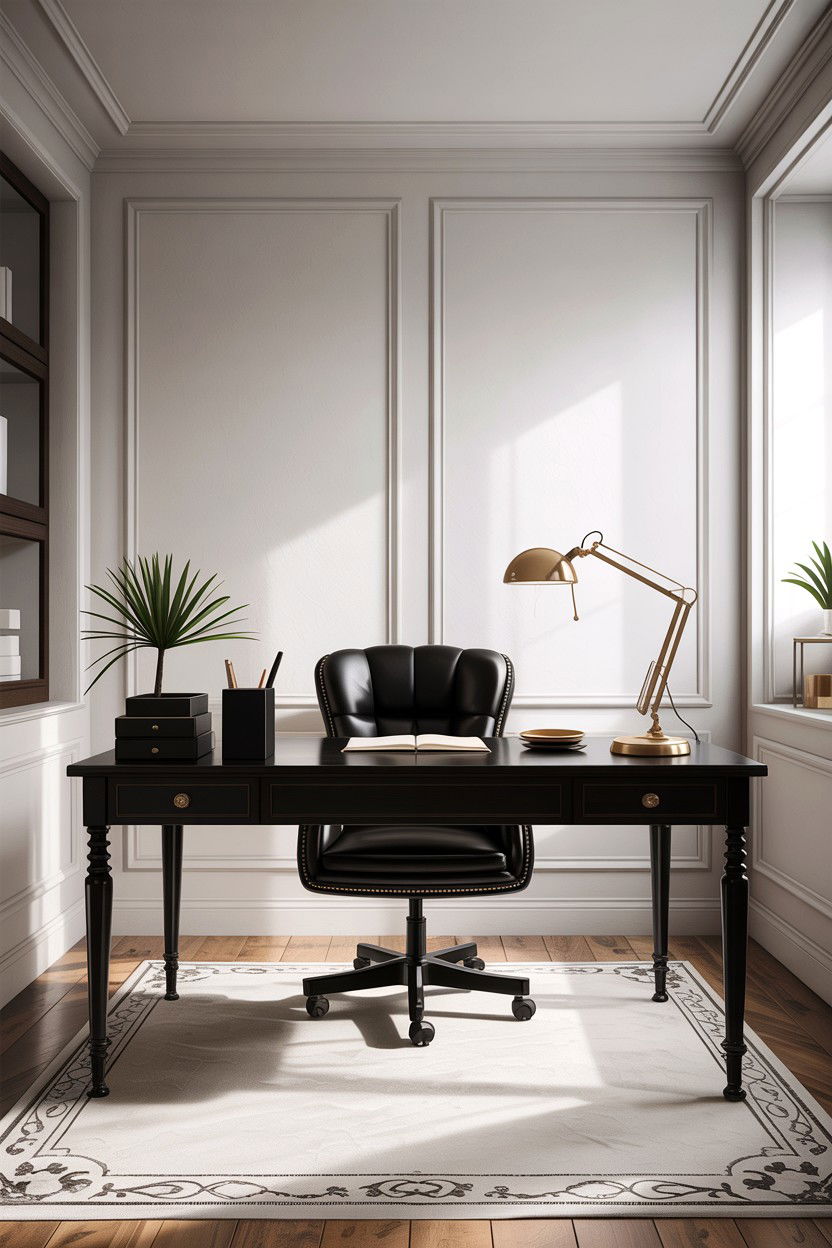 Black Desk - 30 bedroom study desk ideas