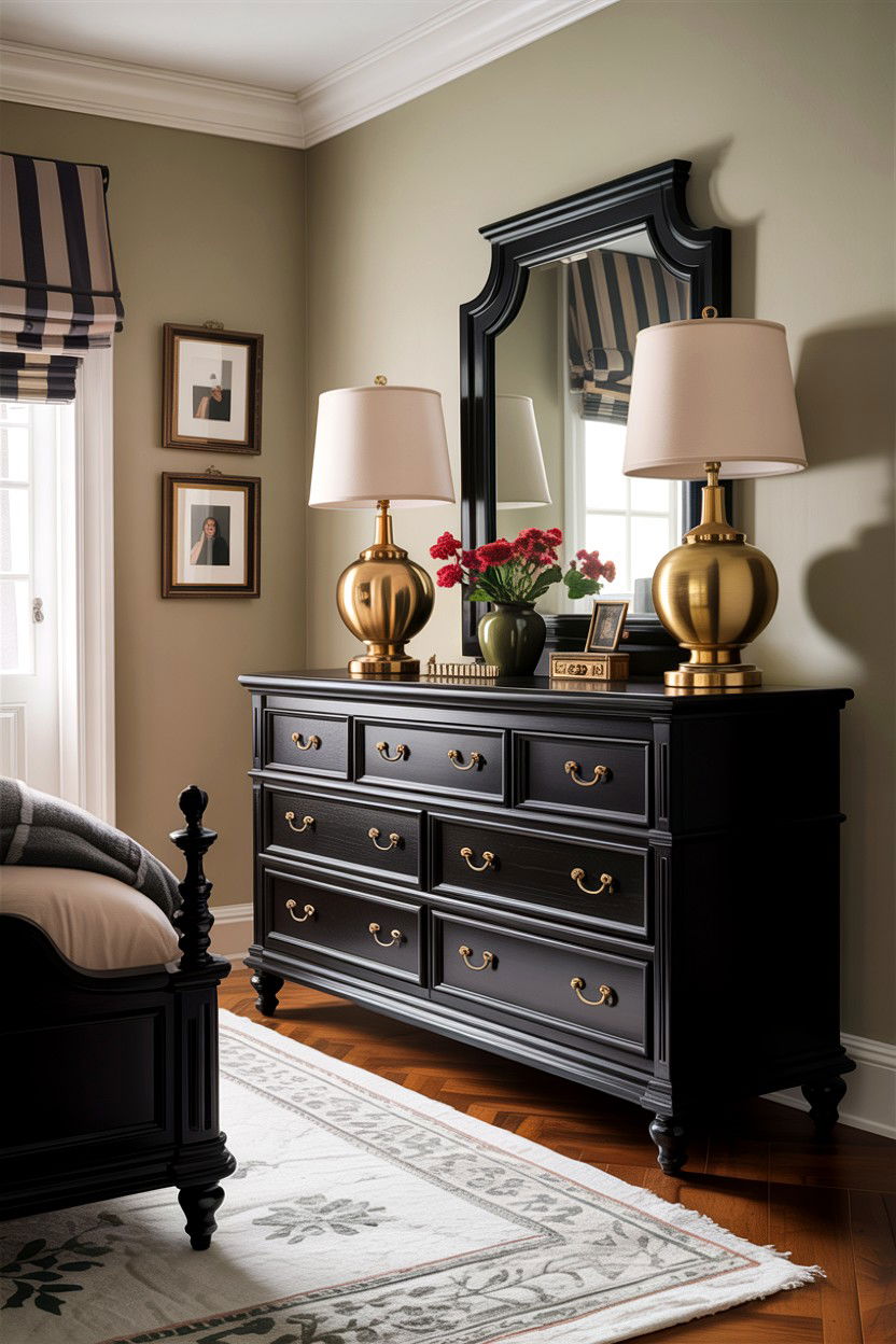 Black Dresser With Brass - 30 bedroom black dressers
