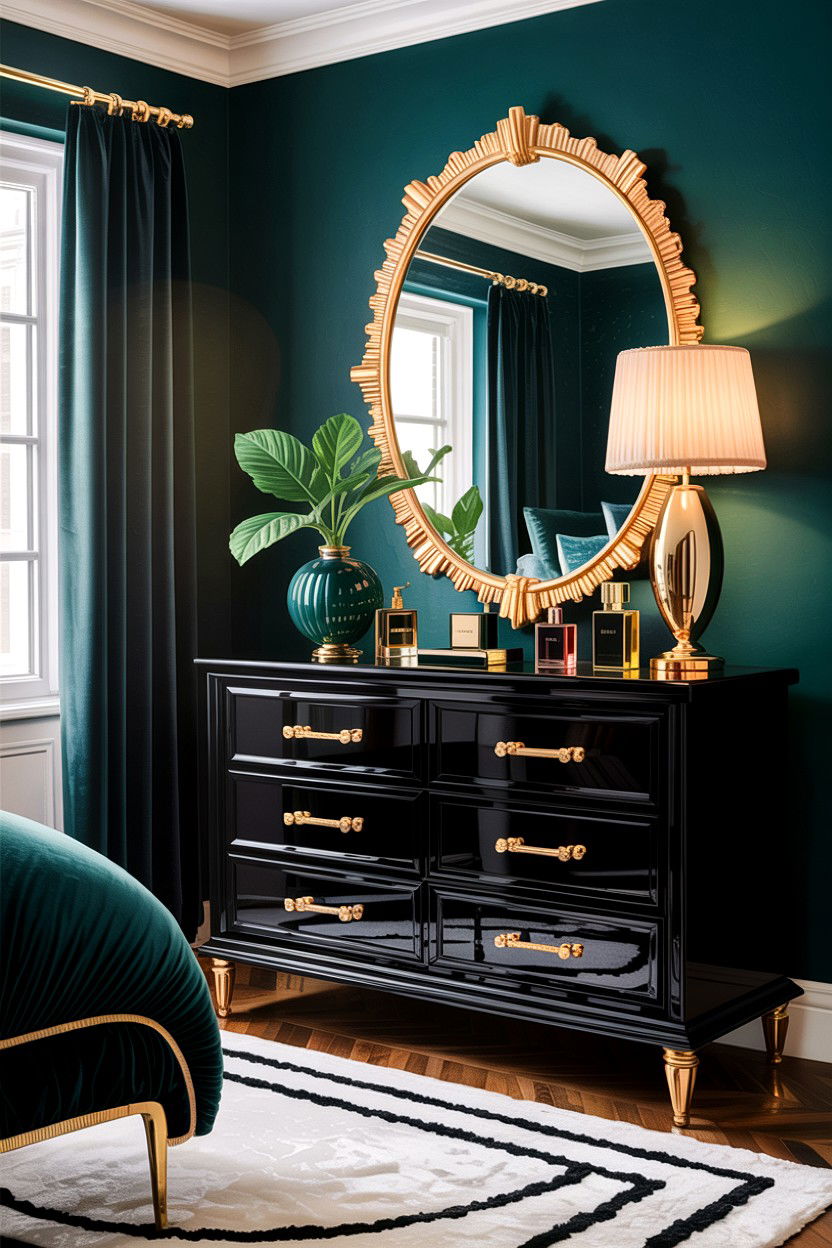 Black Dresser With Gold Handles - 30 bedroom black dressers