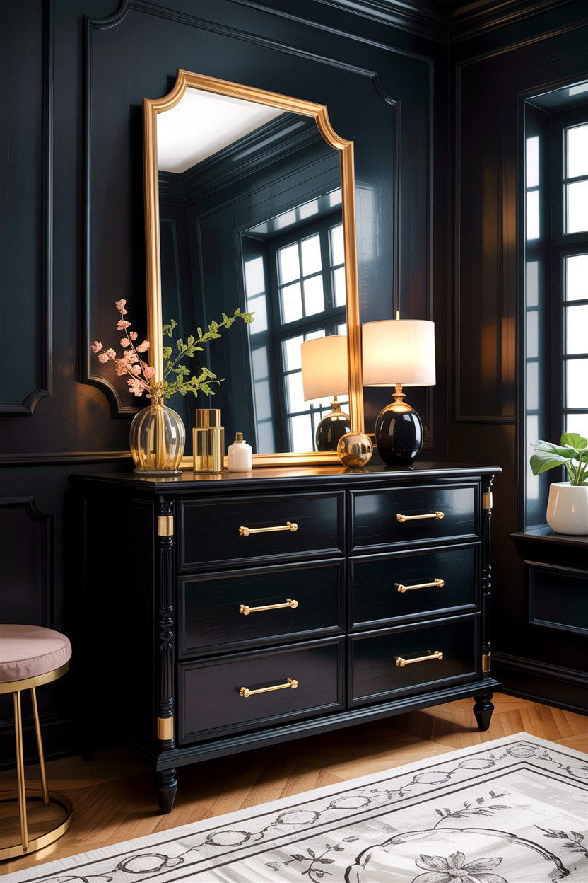 Black Dresser With Gold Hardware - 30 bedroom dressers