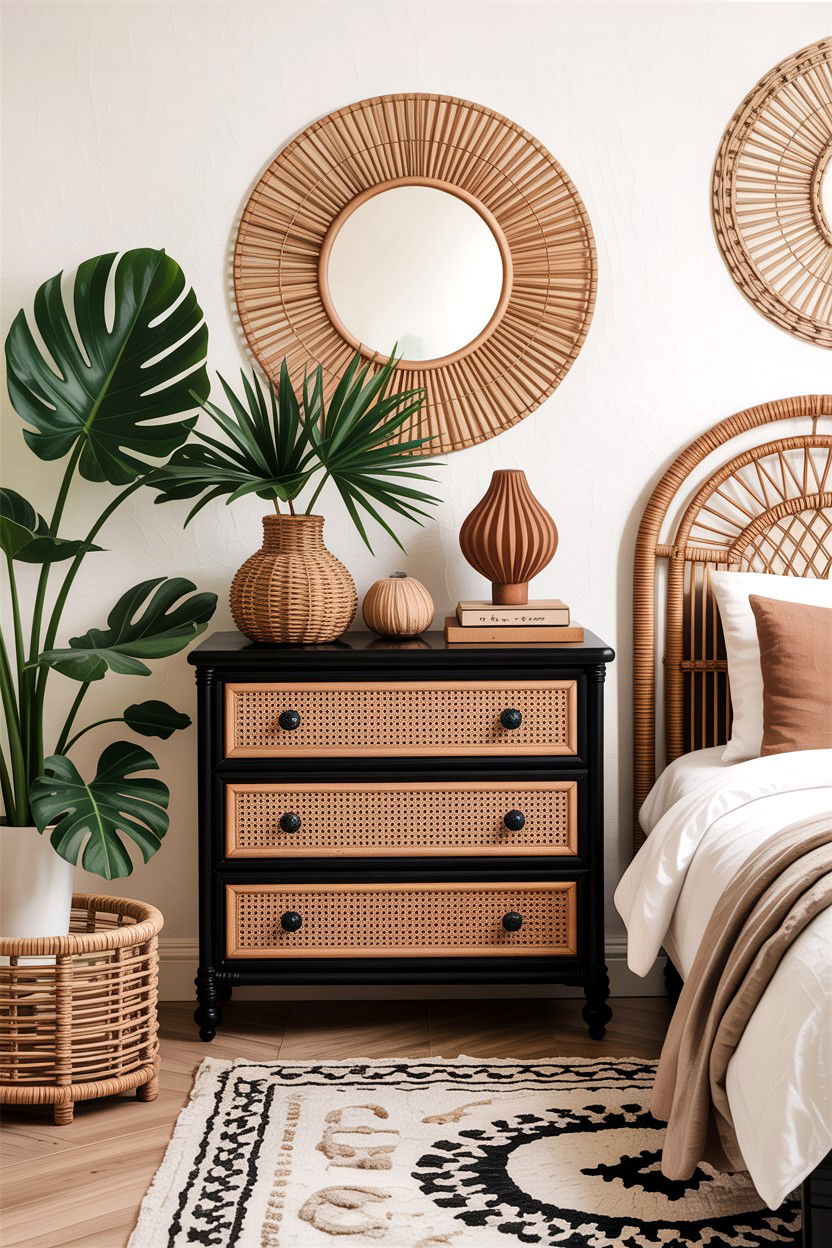 Black Dresser With Rattan - 30 bedroom black dressers