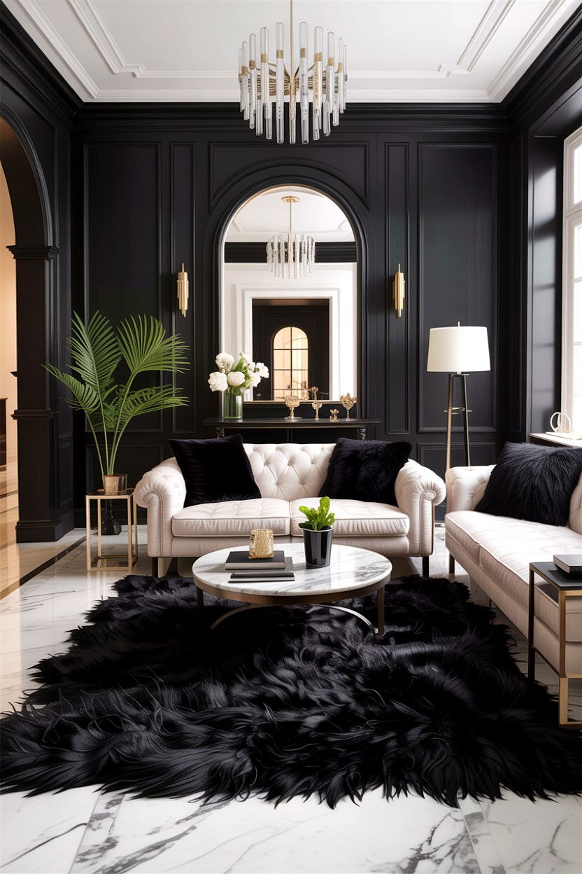 Black Faux Fur Living Room - 30 faux fur living room ideas