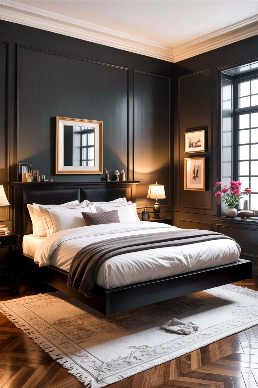 Black Floating Bed Frame - 30 bedroom floating bed ideas