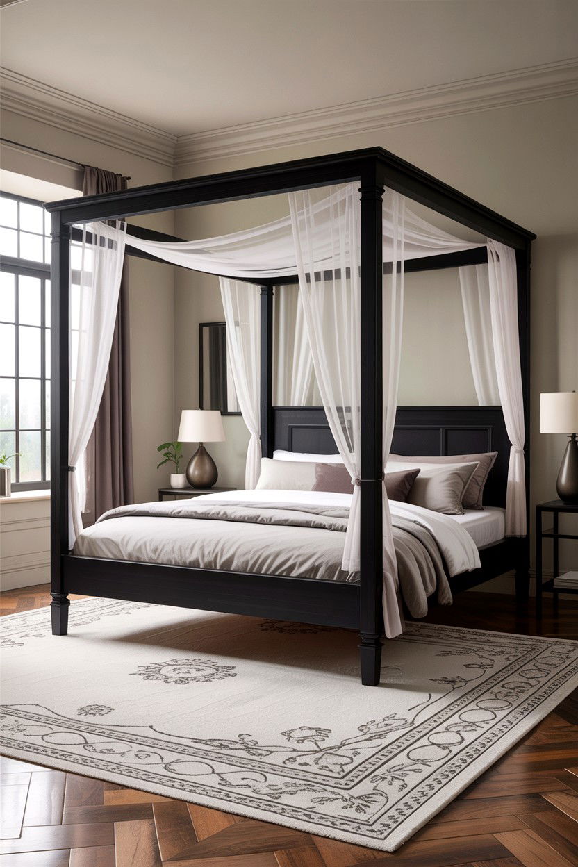Black Four Poster Bed - 30 dramatic bedroom ideas