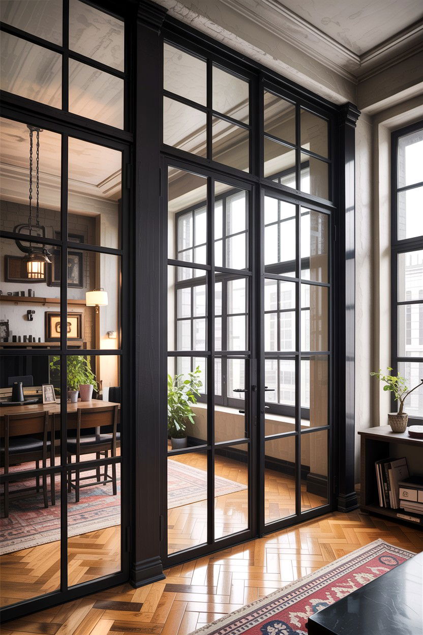 Black Frame Glass Door - 30 bedroom glass doors