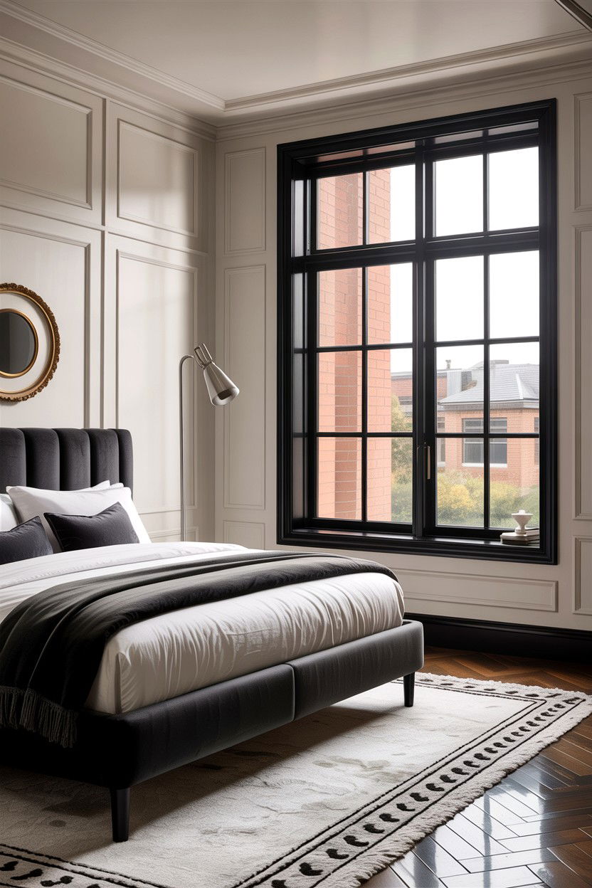 Black Frame Picture Window - 30 bedroom picture windows