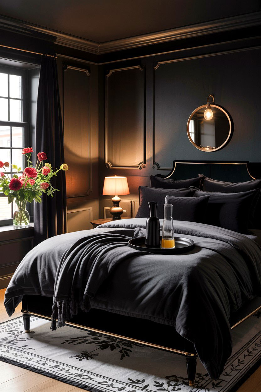 Black Guest Bedroom - 30 all black bedroom ideas