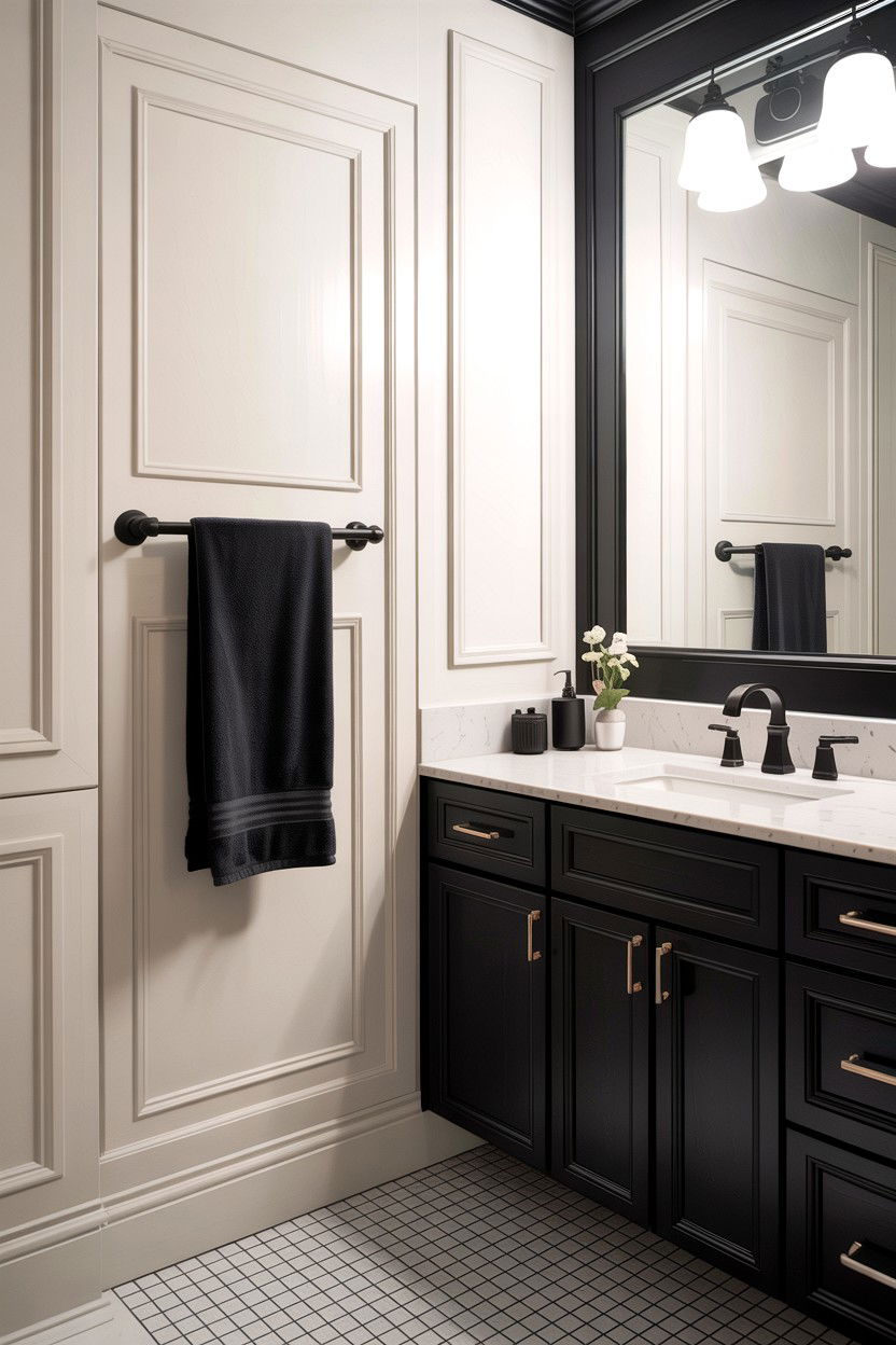 Black Hardware Accents - 30 bathroom conversation starter ideas